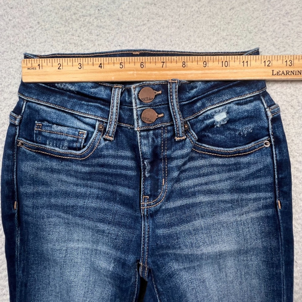 BKE Stella Jeans Women 25x29.5 Mid Rise Slim Tailored Bootcut Stretch Whiskered - Picture 4 of 12